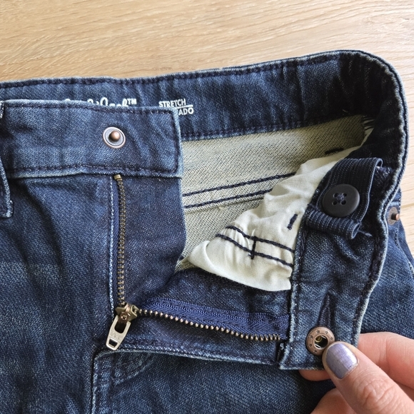 Cat & Jack Dark Wash Little Kid size 7 Adjustable Blue Jeans EUC - Picture 5 of 9